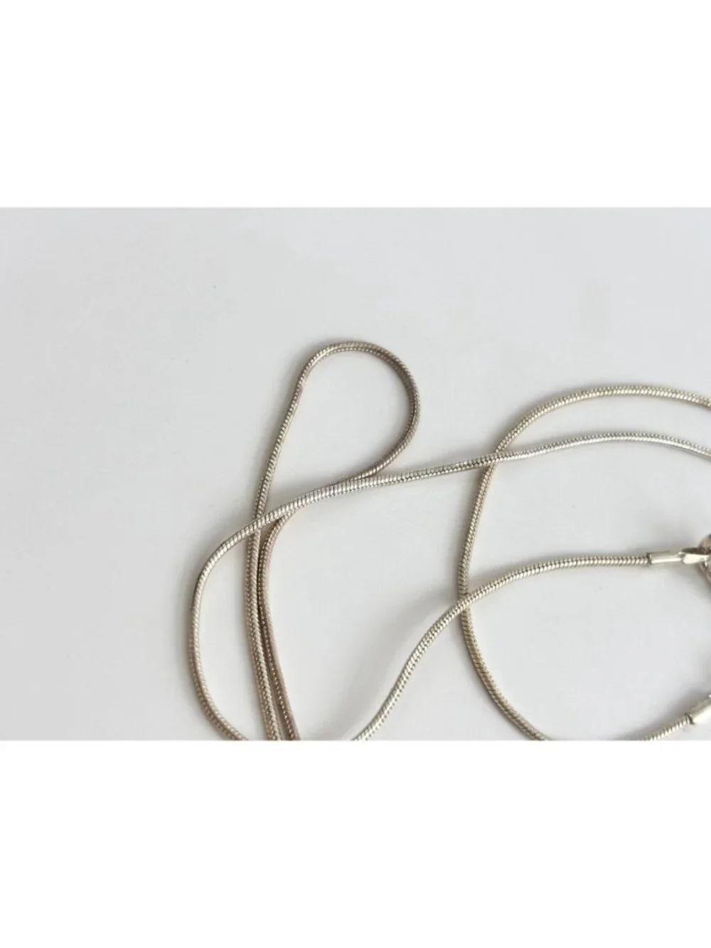 Snake Chain Sterling Silver 925 Minimalist Classic Vintage Necklace - 23